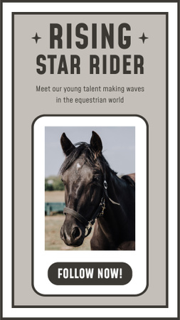 Introducing Horse Star Rider With Slogan Instagram Story Design Template