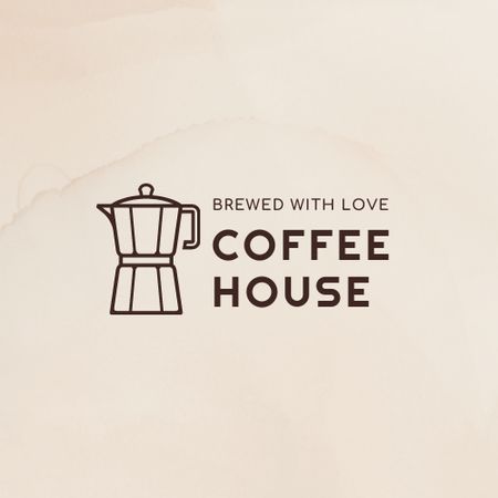 Cafe Ad with Coffee Maker Logo Modelo de Design