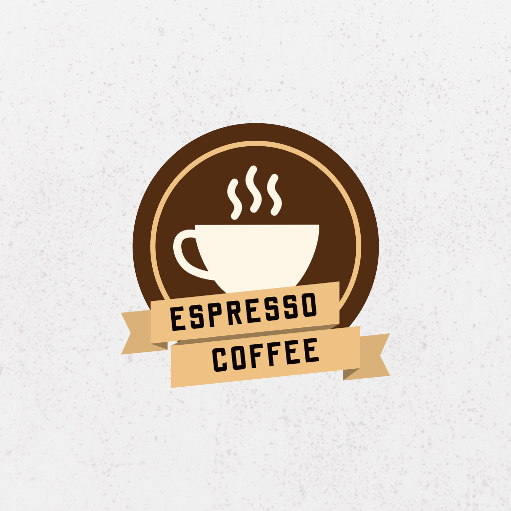 Coffee Shop Emblem with Cup of Espresso Logo Design Template