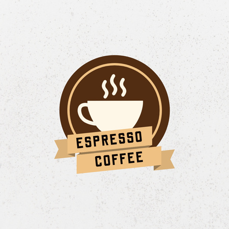 Coffee Shop Emblem with Cup of Espresso Logoデザインテンプレート