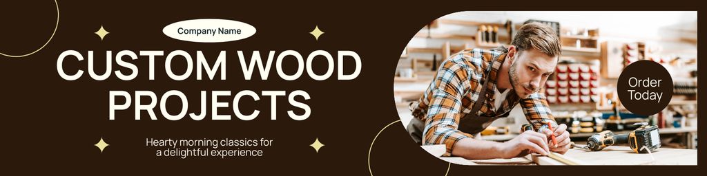 Platilla de diseño Custom Wood Projects with Experienced Carpenters Twitter