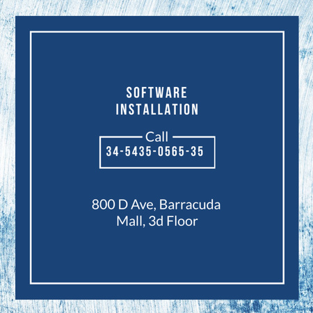 Software Installation Service Square 65x65mm – шаблон для дизайна