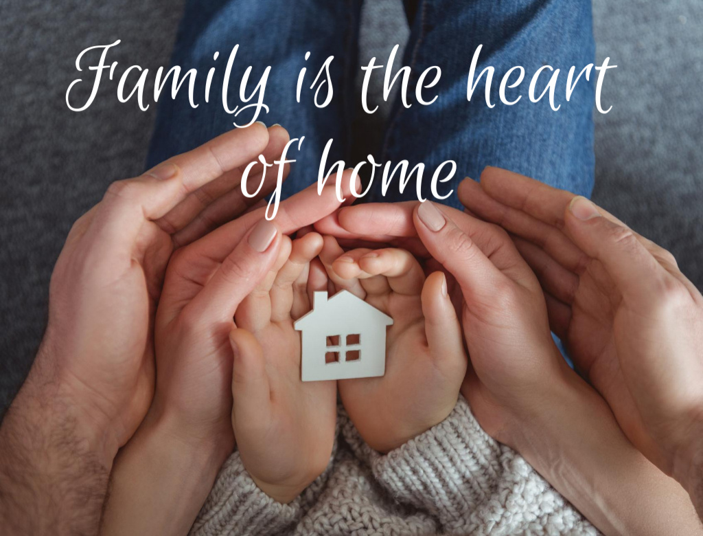 Plantilla de diseño de Quote About Family Relationship And Home Postcard 4.2x5.5in 