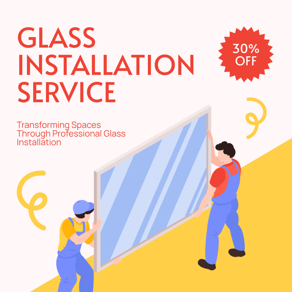 Ontwerpsjabloon van Instagram van Window Installation Service With Discount Available