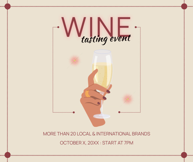 Ontwerpsjabloon van Facebook van Promo of Elite Wine Tasting Event