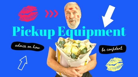 Plantilla de diseño de Blog Promotion with funny Elder Man with Flowers Bouquet Youtube Thumbnail 