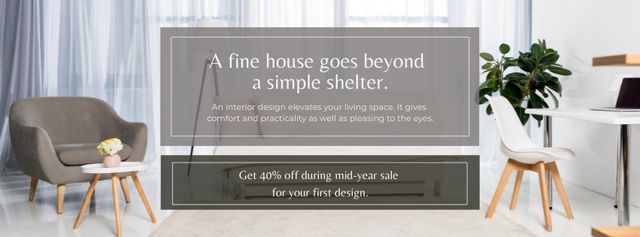 Plantilla de diseño de Fine House Goes Beyond A Simple Shelter Facebook cover 