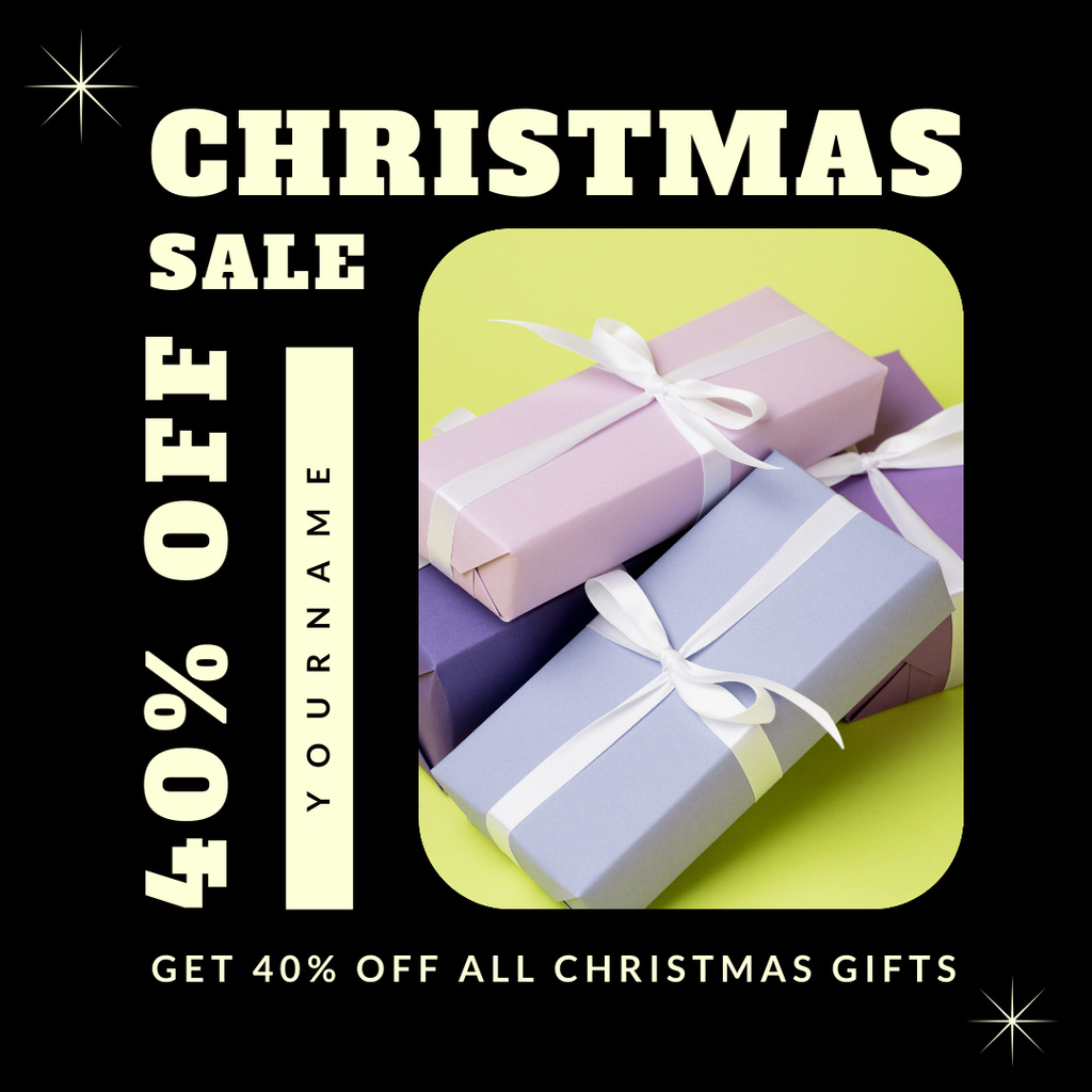Modèle de visuel Christmas Gift Sale Announcement - Instagram AD
