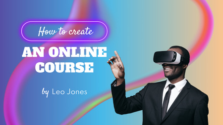 Plantilla de diseño de Cómo crear un curso en línea con gafas VR Youtube Thumbnail 