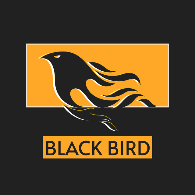 Company Emblem with Black Bird Logo 1080x1080px tervezősablon