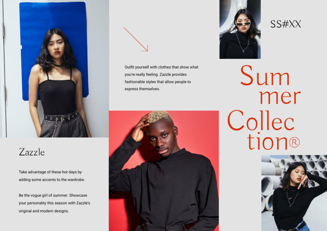 Trendy Summer Collection of Streetwear for Young People Brochure Din Large Z-fold Tasarım Şablonu