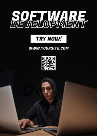 Software Development Services with Programmer Flayer Design Template