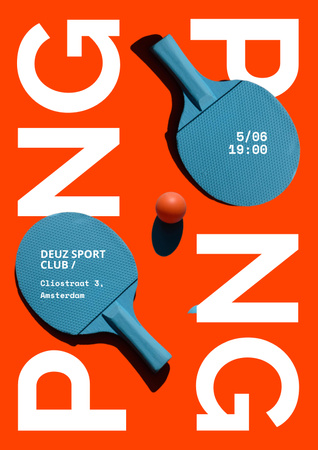 Ping Pong Announcement Poster Tasarım Şablonu