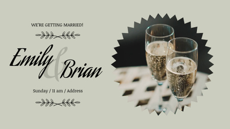 Champagne In Glasses And Wedding Ceremony Announcement Full HD video Design Template