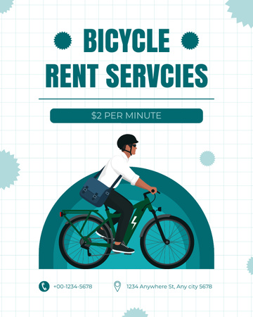 Bisiklet Kiralama Hizmetleri Instagram Post Vertical Tasarım Şablonu