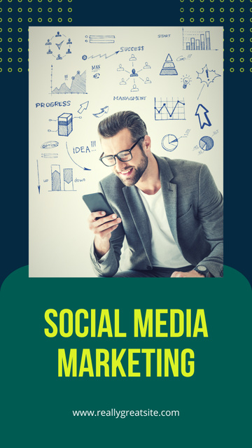 Social Media Marketing Guidelines For Business Mobile Presentation Šablona návrhu
