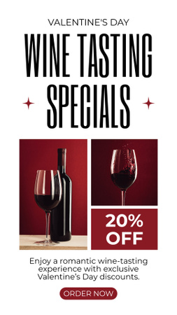 Valentine's Day Wine Tasting Event At Reduced Price Instagram Story Design Template
