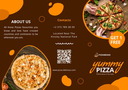 Designvorlage Werbeangebot für köstliche Pizza für Brochure