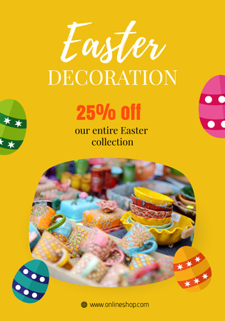 Easter Holiday Sale Announcement Poster 28x40in Design Template