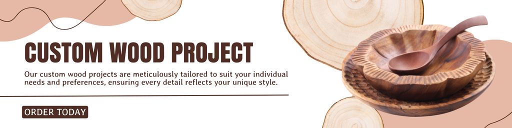 Custom Wood Projects Ad Twitter Design Template