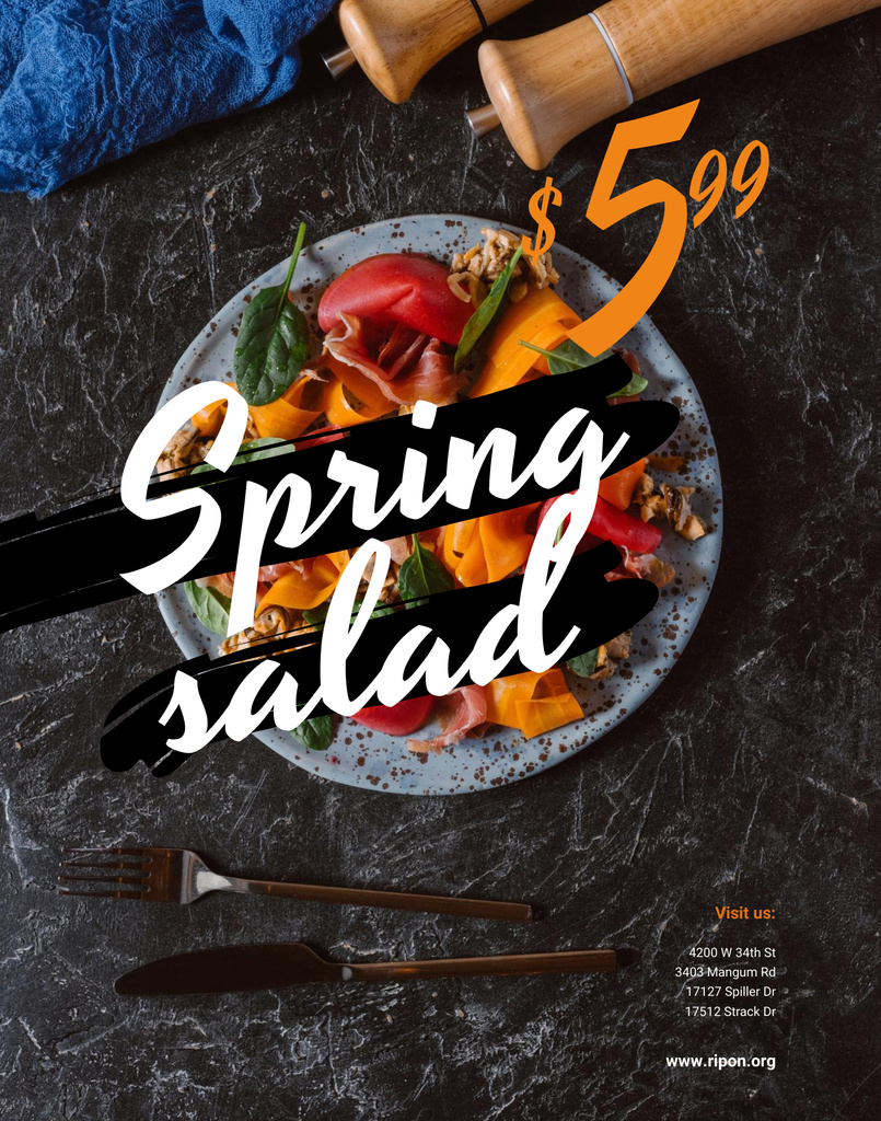 Spring Salad Promo Poster 22x28inデザインテンプレート