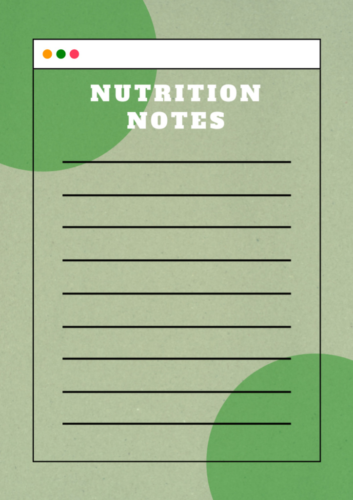 Szablon projektu Nutrition Tracker in Green Schedule Planner