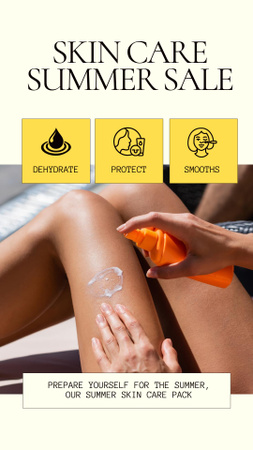 Ontwerpsjabloon van Instagram Video Story van Summer Sale of Skin Care Products