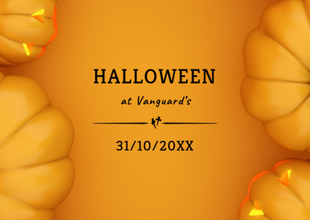 Lovely Halloween Celebration with Pumpkin Lanterns Flyer A6 Horizontal Design Template