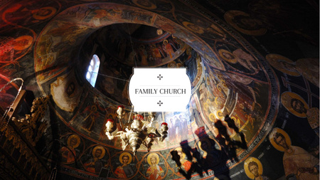 Family church with Religious Wallpaintings Youtube Design Template