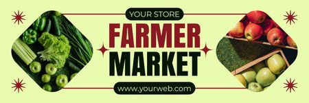 Platilla de diseño Organic Fruits and Vegetables Market Twitter