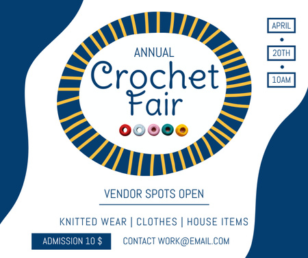 Crochet Goods Fair Announcement Facebook Design Template