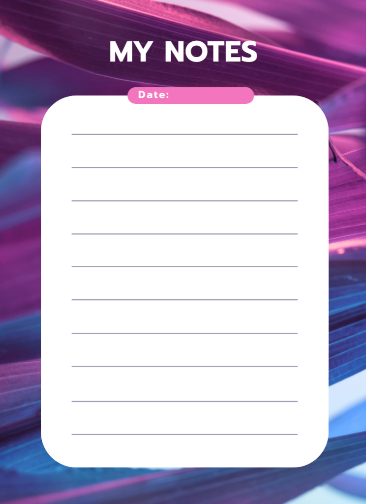 Daily Plan Sheet on Purple Curved Texture Notepad 4x5.5in Modelo de Design