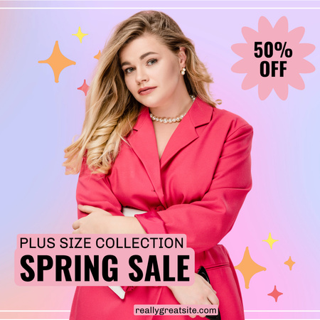 Plantilla de diseño de Spring Discount on Women's Plus Size Collection Animated Post 