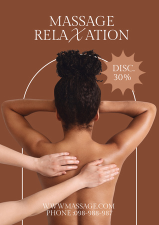 Masseur Doing Back Massage to Woman Poster Design Template