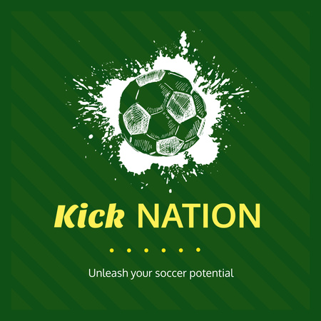 Yeşil Sloganlı Büyüleyici Futbol Promosyonu Animated Logo Tasarım Şablonu