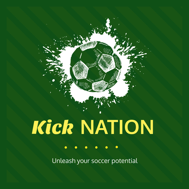 Plantilla de diseño de Mesmerizing Soccer Promotion With Slogan In Green Animated Logo 