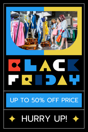 Black Friday In Fashion Store Pinterest Design Template