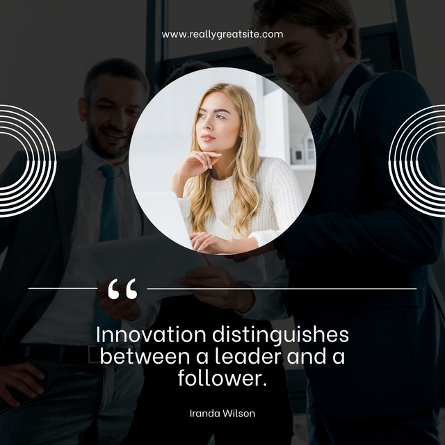 Designvorlage Motivational Business Quote about Leadership für LinkedIn post