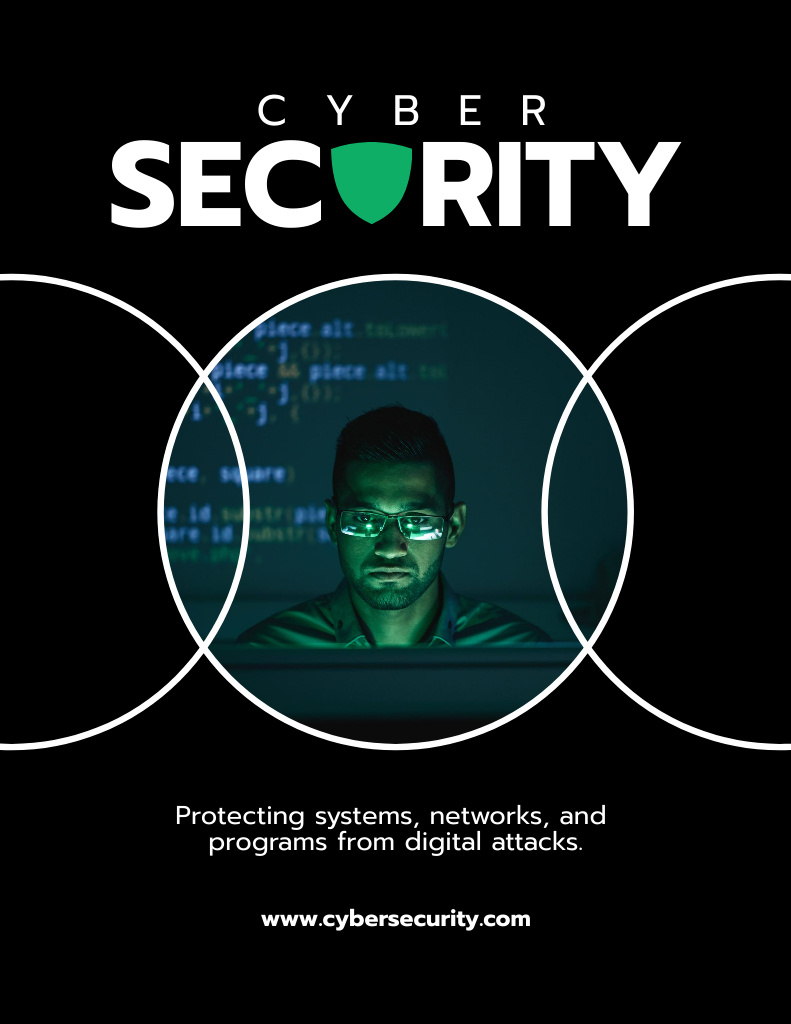 Security Digital Services Ad Poster 8.5x11in Modelo de Design