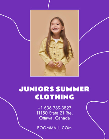 Kids Summer Clothing Sale for Girls Poster 22x28in Tasarım Şablonu