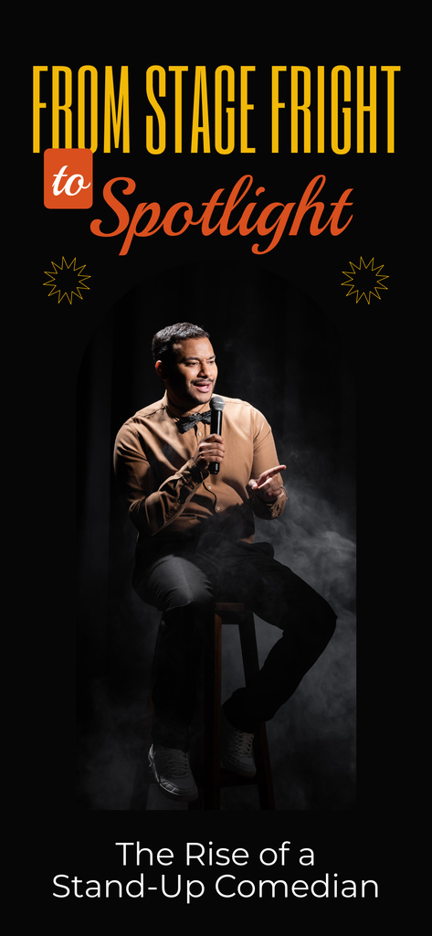 Man performing on Stage of Comedy Show Snapchat Moment Filter Modelo de Design