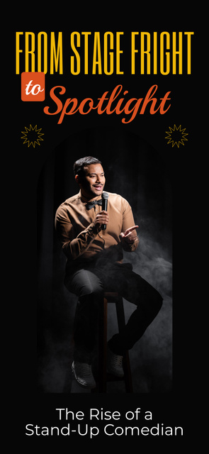 Designvorlage Man performing on Stage of Comedy Show für Snapchat Moment Filter