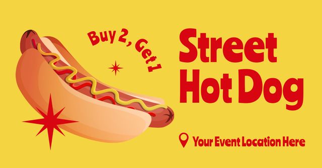 Street Hot Dog Ad Facebook AD Design Template