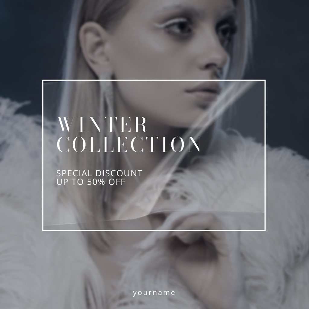 Plantilla de diseño de Special Offer Winter Collection Discount Instagram AD 