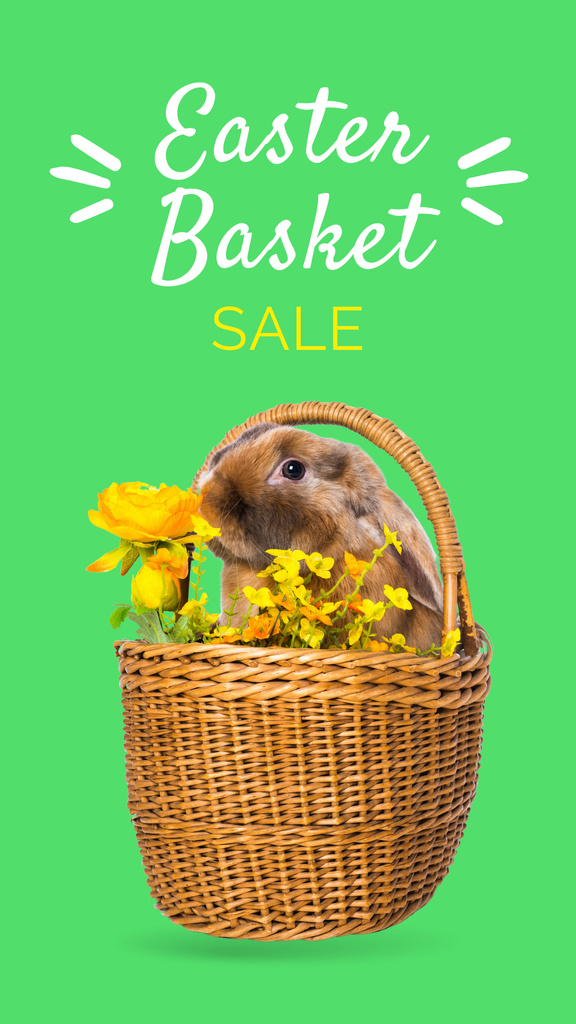 Delicious Food Basket For Easter Holiday Sale Offer Instagram Story Πρότυπο σχεδίασης