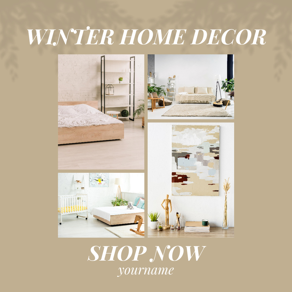 Home Furniture Winter Winter Sale Announcement Instagram tervezősablon