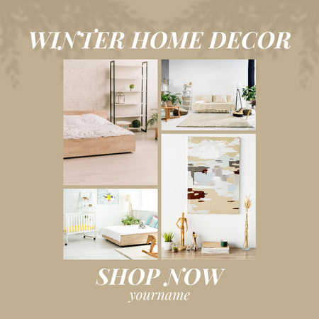 Home Furniture Winter Winter Sale Announcement Instagram Design Template