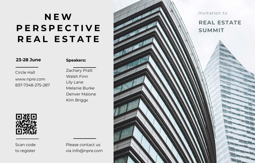 Real Estate Perspectives Congress Invitation 4.6x7.2in Horizontal – шаблон для дизайну