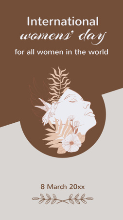 Saudação do Dia Internacional da Mulher para todas as mulheres Instagram Story Modelo de Design