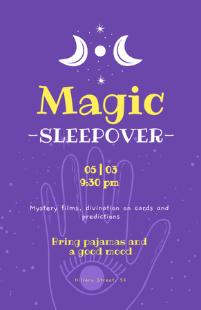 Bem-vindo ao Magic Sleepover Invitation 5.5x8.5in Modelo de Design